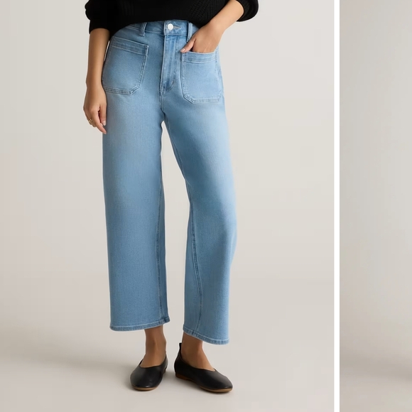 Quince Denim - Quince Bella Stretch Patch Pocket Wide Leg Jeans